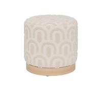 Atmosphera – Pouf Copas – Motif tufté – D38 x 38 cm – Blanc