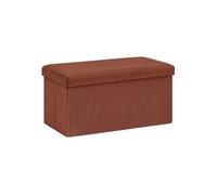 Atmosphera – Pouf pliant Tess en velours double 76 x 38 cm Ambre