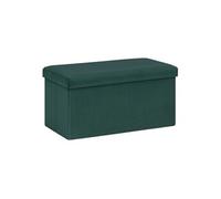 Pouf Pliant Tess En Velours Vert Atmosphera