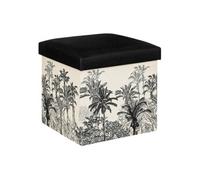 Atmosphera Créateur d'intérieur - Pouf Pliable Vintage "Benicio" 38cm Noir & Blanc Noir G