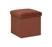 Créateur d'intérieur - Pouf Pliant en Velours "Trend Tess" 38cm Ambre