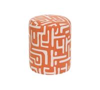Pouf rond à motifs DELOR orange et beige D36cm - Atmosphera Créateur d'intérieur