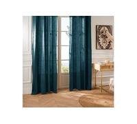Atmosphera Créateur d'intérieur - Rideau à Oeillets "Santana" 130x260cm Bleu Pétrole Bleu G