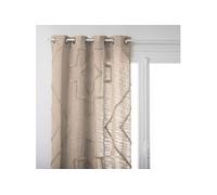Rideau ""Inca"" en coton blanc ivoire 130x260cm - Atmosphera createur d'interieur