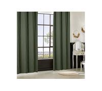 Atmosphera Créateur d'intérieur - Rideau Plissé à Œillets "Maëly" 135x260cm Vert Kaki Vert G