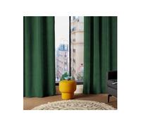 Rideau en velours à effet brossé - Vert - 140 x 260 cm