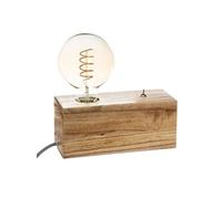 Atmosphera Lampe socle Tibu en bois