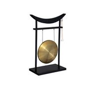 Créateur d'intérieur - Statuette Déco avec Gong "Toa" 69cm Noir & Or