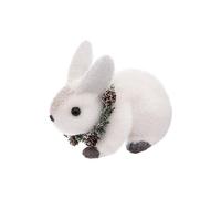 Atmosphera Créateur d'intérieur - Statuette Déco Lapin Couronne 16cm Blanc G