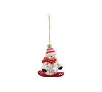 Créateur d'intérieur - Sujet de Noël Bonhomme de Neige "Snowboard" 9cm Rouge