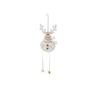 Atmosphera Créateur d'intérieur - Sujet de Noël en Bois "Renne" 30cm Blanc Blanc G