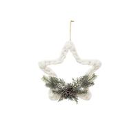 Créateur d'intérieur - Sujet de Noël Etoile Tressée "Givrée" 30cm Blanc
