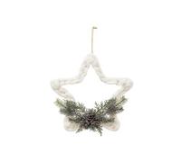 Créateur d'intérieur - Sujet de Noël Etoile Tressée "Givrée" 30cm Blanc