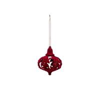 Atmosphera Créateur d'intérieur - Sujet de Noël "Feuille Baroque" 9cm Rouge Rouge G