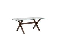 Atmosphera Créateur d'intérieur - Table à Manger en Verre "Jorel" 180cm Transparent & Marron Transparent G