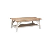 Atmosphera – Table basse Olbia – Acacia 120 x 70 cm Blanc, double plateau de rangement