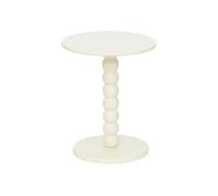 Atmosphera Table à café Chamlo blanc ivoire D38 cm