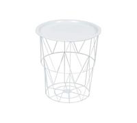 Atmosphera – Table d'appoint Kumi en métal 40 x 37 x 37 cm Blanc
