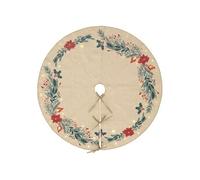 Créateur d'intérieur - Tapis de Sapin Poinsettia "Soir de Noël" 90cm Beige