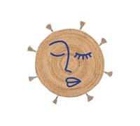 Atmosphera - Tapis Soleya - en jute à pompons - Rond D80 cm Naturel Beige