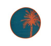 Créateur d'intérieur - Tapis Déco Palmier "Yucatan" 120cm Bleu Canard