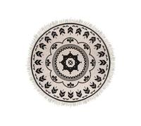 Créateur d'intérieur - Tapis Rond Déco "Agadir" 120cm Noir & Blanc
