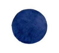 Créateur d'intérieur - Tapis Rond Imitation Fourrure "Doucea" 80cm Bleu Indigo