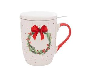 Créateur d'intérieur - Tisanière en Porcelaine "Couronne de Noël" 55 lanc