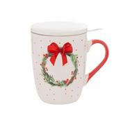 Créateur d'intérieur - Tisanière en Porcelaine "Couronne de Noël" 55 lanc