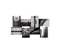 Créateur d'intérieur - Toile Imprimé 8 Photos City I 74cm Noir & Blanc