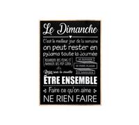 Atmosphera Créateur d'intérieur - Toile Imprimée Dimanche 50x70cm Noir Noir