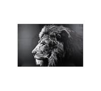 Toile imprimée Lion 78X118 Noir