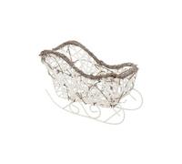 Traineau Déco en Rotin ""Neige"" 25cm Blanc