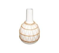 Créateur d'intérieur - Vase Design en Céramique "Rotin" 28cm Blanc
