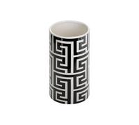 Vase en Dolomite "The Palm Resort" 26cm Noir & Blanc