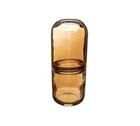 Atmosphera Créateur d'intérieur - Vase Rond Design en Verre "Line" 25cm Ambre G