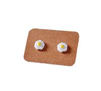 Créateur unique en émail mignonne avec œuf au plat pour femme Accessoires Œufs pochés, boucles d'oreilles avec omelettes Jaune Durable et utileTraitement très attractif