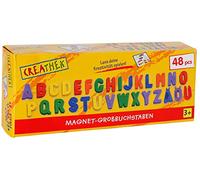 Creathek Lot de 48 aimants Lettres majuscules