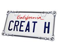 Creathome 3D Chrome License Plate Frames, Pure Zinc Alloy Metal with Screw Pattern
