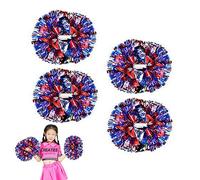 CREATIEE-PRO Lot de 4 pompons métalliques de pom-pom girl, 2 paires de pompons pour l'école, le sport, la danse, les jeux de danse, l'esprit d'équipe