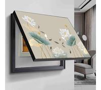 Creatieve schakelkast, meterkast decoratief schilderij, elektrische paneelafdekking decoratief, gatvrije afschermingskast voor stroomonderbrekers, D, 50x40cm