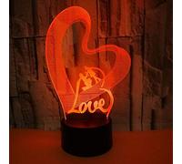 Créatif 3D Amour Nuit Lampe Art Déco Lampe Lumières LED Décoration Lampes Touch Control 7 Couleurs Change Veilleuse USB Powered Enfants Cadeau Anniversaire Noël Cadeaux
