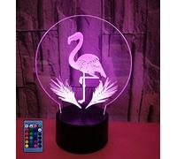 Créatif 3D Flamingo Nuit Lampe Art Déco Lampe Lumières LED Décoration Lampes Télécommande Touch Control 7/16 Couleurs Change Veilleuse USB Powered Enfants Cadeau Anniversaire Noël Cadeaux