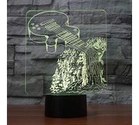 Créatif 3D Guitare Nuit Lampe Art Déco Lampe Lumières LED Décoration Lampes Touch Control 7 Couleurs Change Veilleuse USB Powered Enfants Cadeau Anniversaire Noël Cadeaux