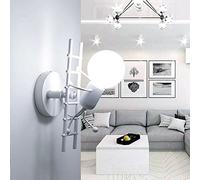 Créatif Applique Murale Métal Classique Moderne Simple Éclairage Lampe de Mur Nordique E27 Luminaire pour Chambre Cuisine Restaurant étude, Blanc