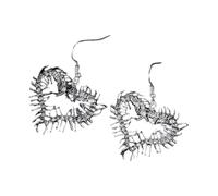 créatif d ' oreille/Collier Centipedes Bijoux en forme de coeur pour événements spéciaux Accessoires de mode et porteurs sensibles Peau sensible Bijoux gothiques Centipedes Heart Earhook