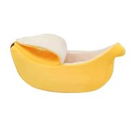 Créatif en Forme de Banane, Lit pour Chien et Chat Mignon Lit Banane Chaud et Doux Accessoire pour Chat Chaton Lit Chiot Dormir, Jouer Canapé pour Chien Maison pour Animaux de Compagnie (Jaune, L)