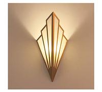 CréAtif GéOméTrie Applique Murale Interieur Moderne Lampe Murale Simple Tissu Fer Abat-Jour Art DéCo Pour Chambre Chevet Escalier Couloir Eclairage Personnalité Applique G9 Inclus Ampoule,Laiton