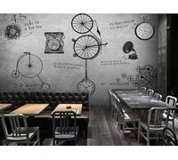 Créatif Horloge Mécanique Vintage Individualité Papier Peint 3D Installation Facile Intissé Tapisserie Bureau Salon Canapé Chambre Décoration Murale-150cm×105cm