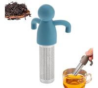 Créatif Humanoïde Passoire à thé - Filtre en acier inoxydable et silicone de qualité alimentaire, étanche, pliable, résistant à la chaleur (230 °C) Gadget d'infusion de thé paresseux pour la maison et